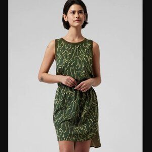 Athleta Rincon Printed Dress Sleeveless Athleiaure Olive Green Size Medium